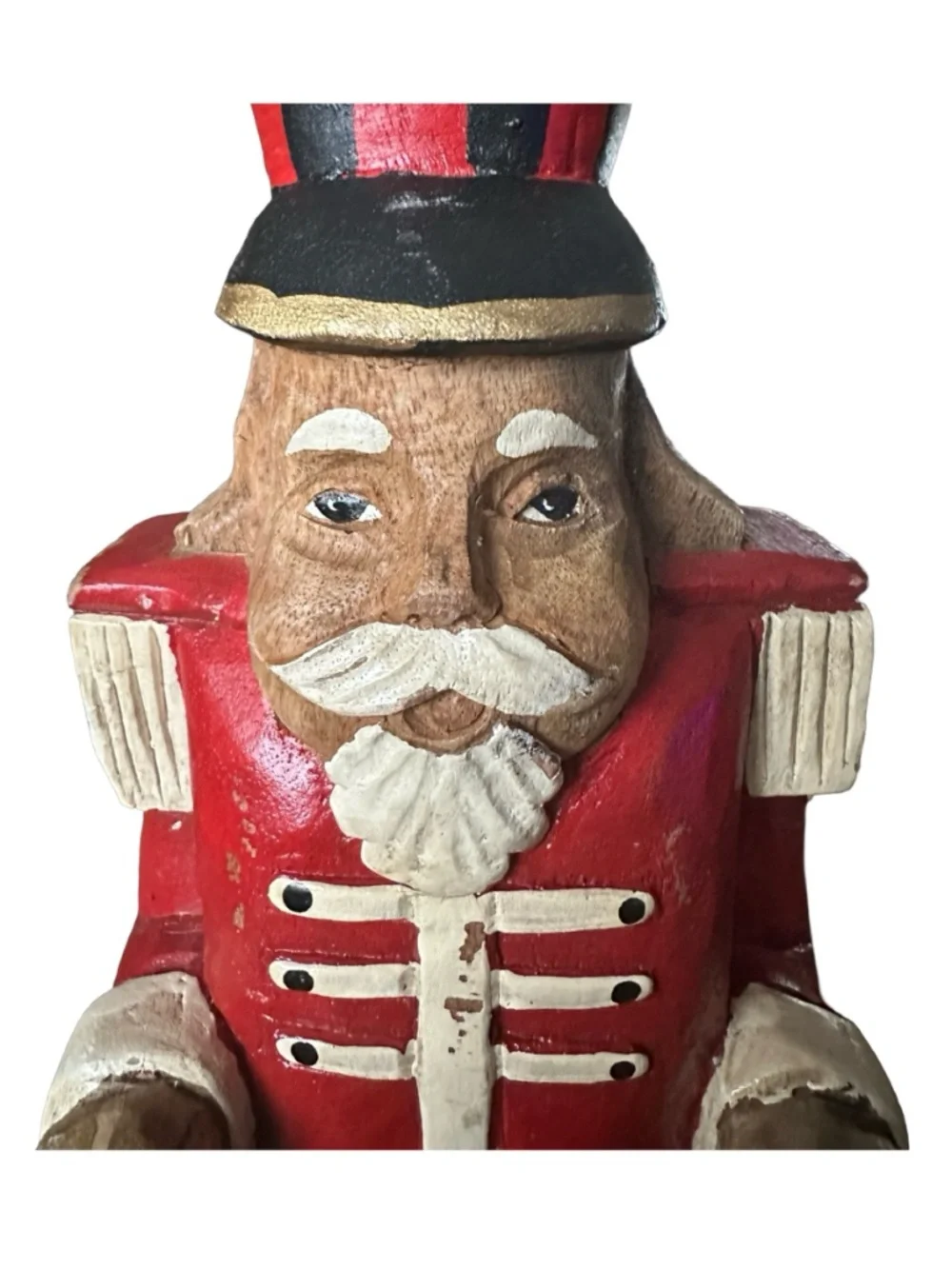 POTTERY BARN Vintage Christmas Holiday Wood Painted Nutcracker 17”
